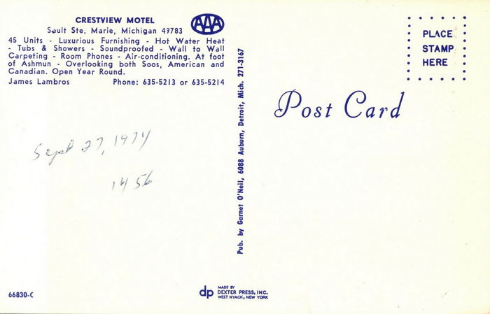 Budget Host Crestview Inn (Crestview Motel, Thrifty Inn$) - Old Postcard